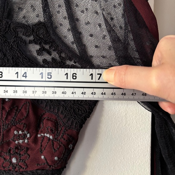 NWOT Free People Tough Love Goth Fit & Flare Dress in Black and Burgundy - Picture 5 of 14